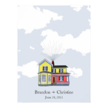 Colourful Floating Home Fingerprint Guestbook