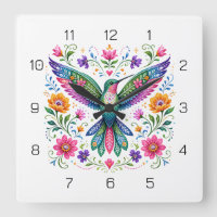 Colourful Flok Art Hummingbird