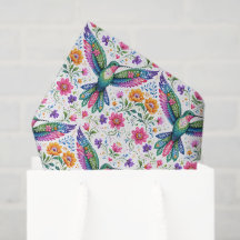 Colourful Flok Art Hummingbird