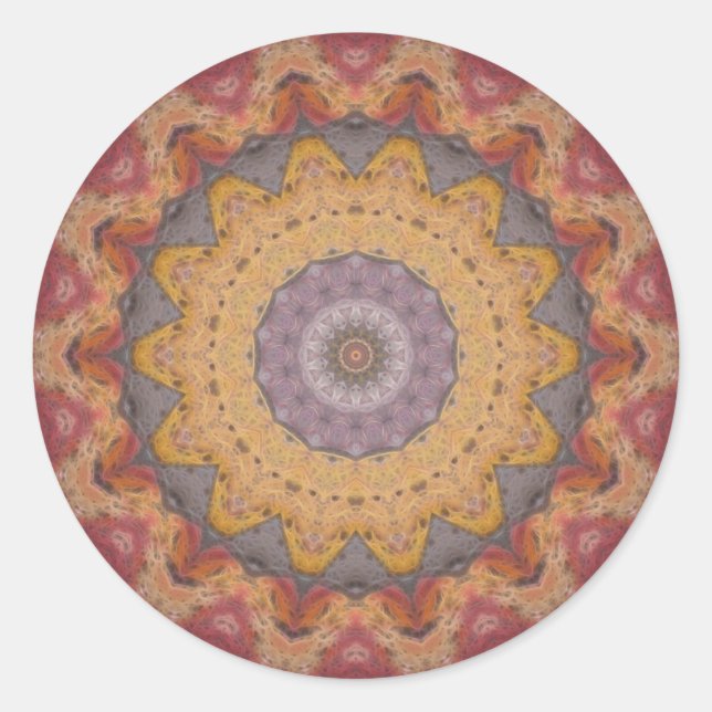 Colourful Floor Tiles Kaleidoscope 10 Classic Round Sticker (Front)
