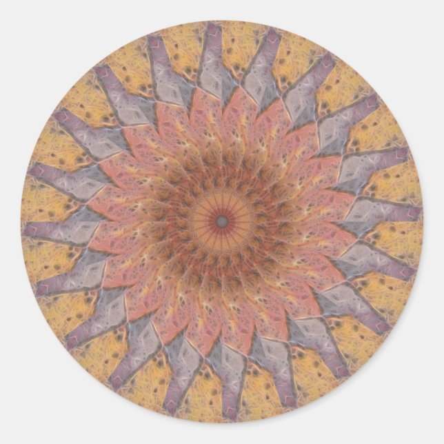 Colourful Floor Tiles Kaleidoscope 13 Classic Round Sticker (Front)