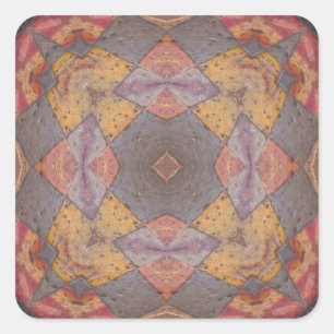 Colourful Floor Tiles Kaleidoscope 8 Square Sticker