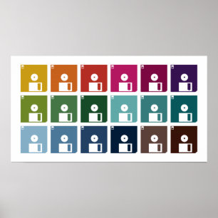 Colourful Floppy Discs Poster