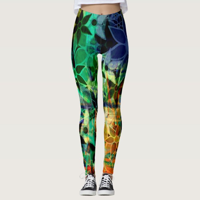 Colourful Floral #6 Leggings (Front)