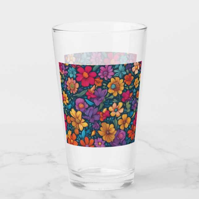 Colourful Floral Abstract #777 Glass (Front)