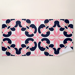Colourful Floral Abstract Pattern Beach Towel