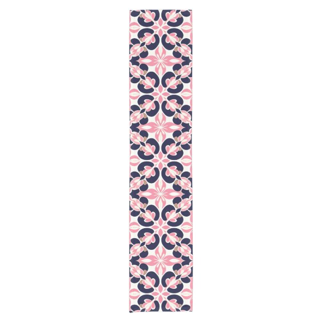 Colourful Floral Abstract Pattern Short Table Runner (Front)