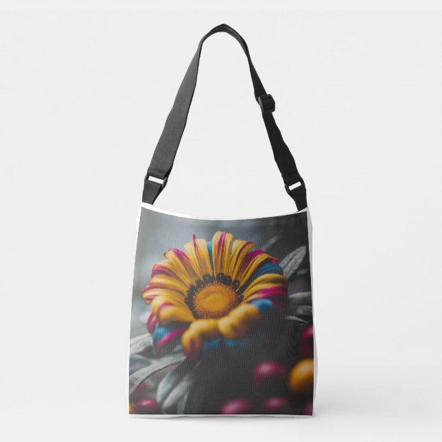 Colourful Floral and Lucky Charm Design Crossbody Bag (Front)