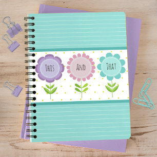 Colourful Floral and Stripes Notebook