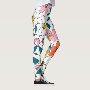 colourful floral art leggings