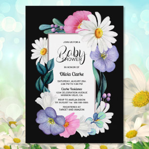 Colourful Floral Baby Shower Invitation