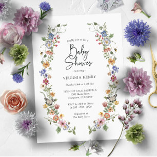 Colourful Floral Baby Shower Invitation