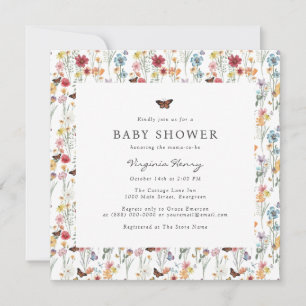 Colourful Floral Baby Shower Invitation