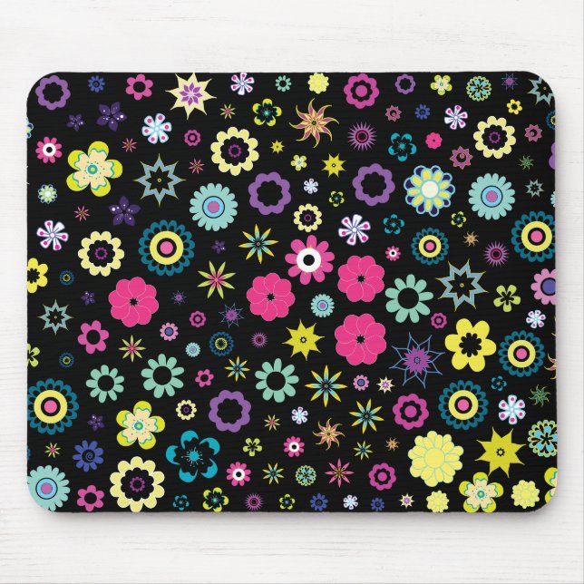 Colourful Floral Background Mouse Pad (Front)