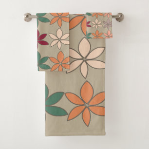Colourful Floral  Bath Towel Set