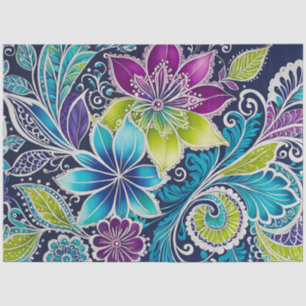 Colourful Floral Batik Art Tissue Paper