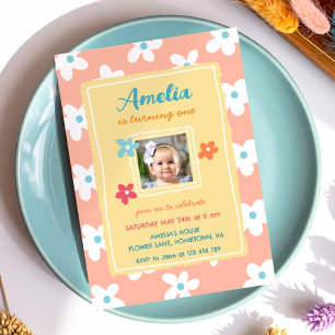 Colourful Floral Birthday Party Invitation