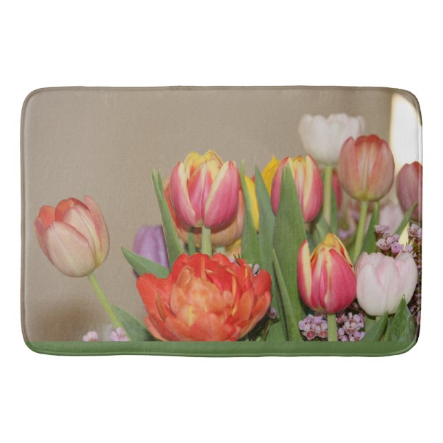 Colourful Floral Bloom Bath Mat (Front)