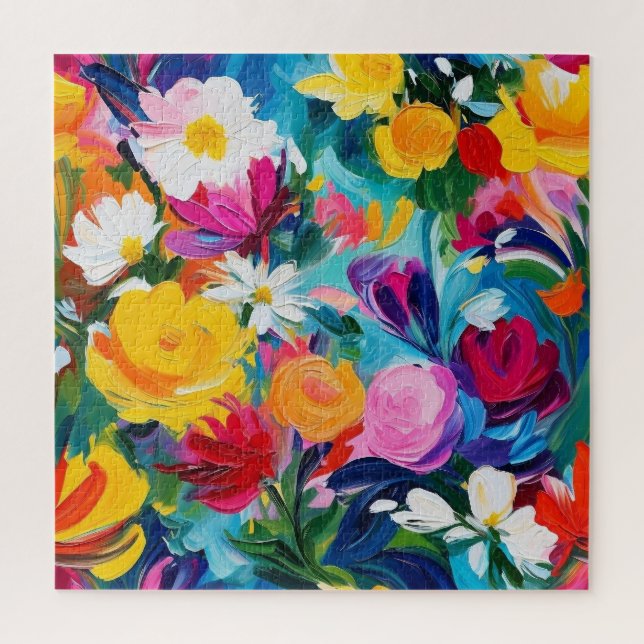 Colourful Floral Bold Flower Puzzle (Vertical)
