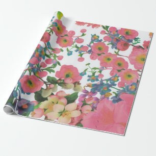 Colourful Floral botanical Flowers  Wrapping Paper