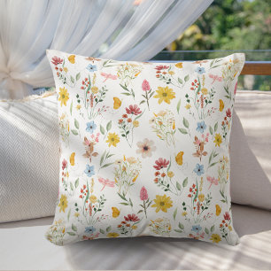 Colourful Floral Botanical Pattern Cushion