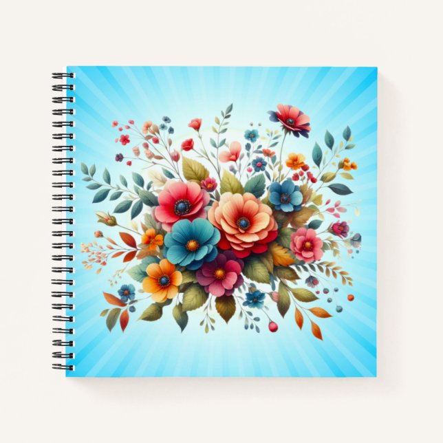 Colourful Floral Bouquet Design-58576 Notebook (Front)