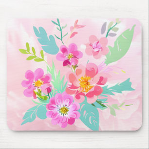 Colourful Floral Bouquet Mouse Pad