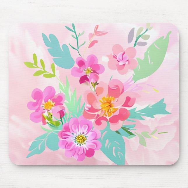 Colourful Floral Bouquet  Mouse Pad (Front)