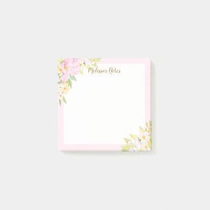 Colourful Floral Bouquets Watercolor Botanical Pin Post-it Notes