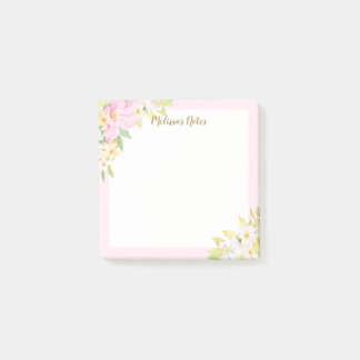Colourful Floral Bouquets Watercolor Botanical Pin Post-it Notes