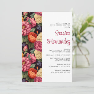 Colourful Floral Bridal Shower  Invitation