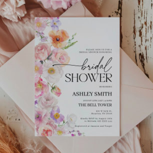 Colourful Floral Bridal Shower Invitation