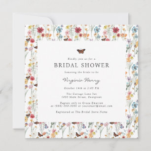 Colourful Floral Bridal Shower Invitation