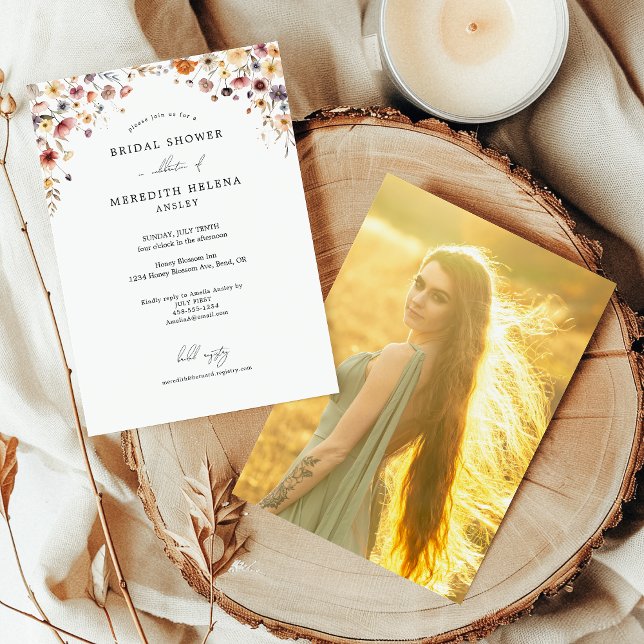 Colourful Floral Bridal Shower Photo Invitation (Creator Uploaded)