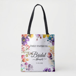 Colourful Floral Bridal shower Tote Bag