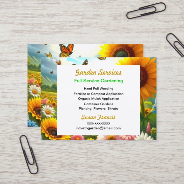 Colourful Floral  Business Card (Front/Back In Situ)