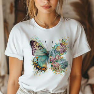 Colourful Floral Butterfly T-Shirt