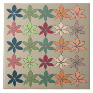 Colourful Floral  Ceramic Tile
