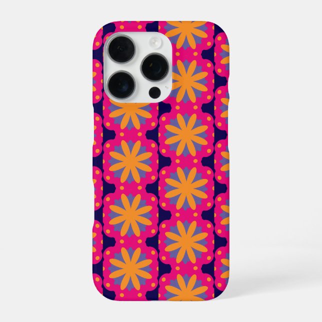 colourful floral circle shapes iPhone case (Back)