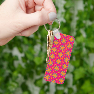 colourful floral circle shapes key ring