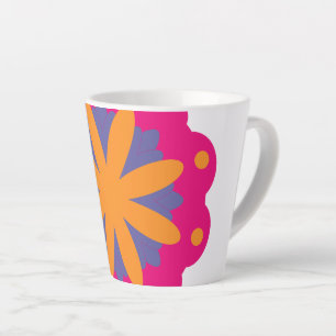 colourful floral circle shapes latte mug
