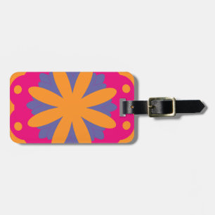 colourful floral circle shapes luggage tag