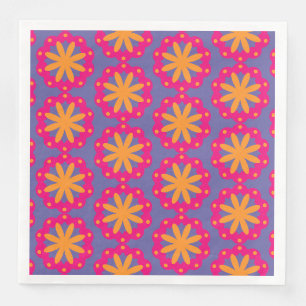 colourful floral circle shapes napkin