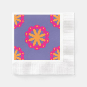 colourful floral circle shapes napkin