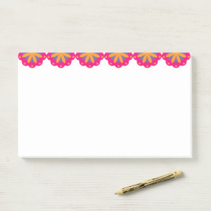 colourful floral circle shapes post-it notes