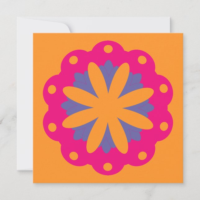 colourful floral circle shapes save the date (Front)
