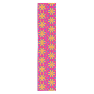 colourful floral circle shapes short table runner