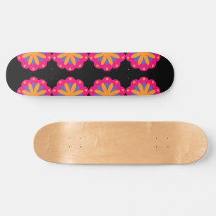 colourful floral circle shapes skateboard
