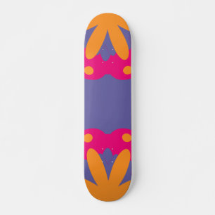 colourful floral circle shapes skateboard