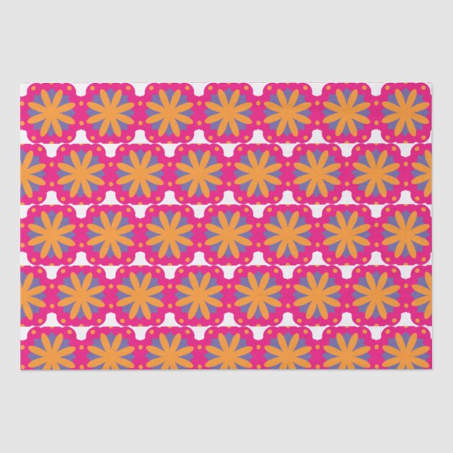 colourful floral circle shapes tissue paper (Front)